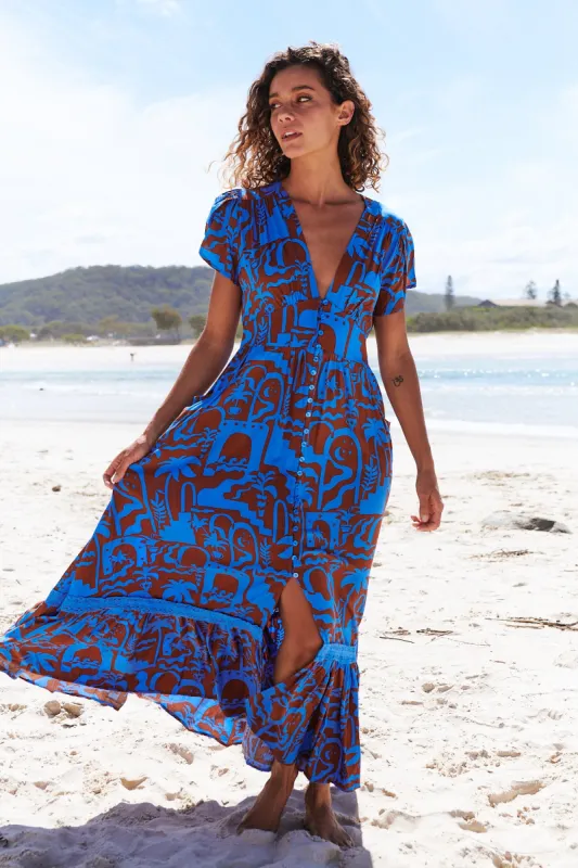 Desert to Sea Print Tabitha Maxi Dress sold by Lilac and Mila