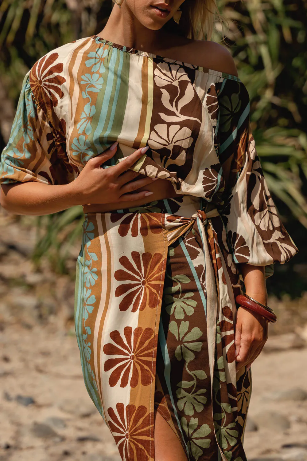 Cacao Mist Print Arabella Blouse sold by Lilac and Mila product image thumbnail 3