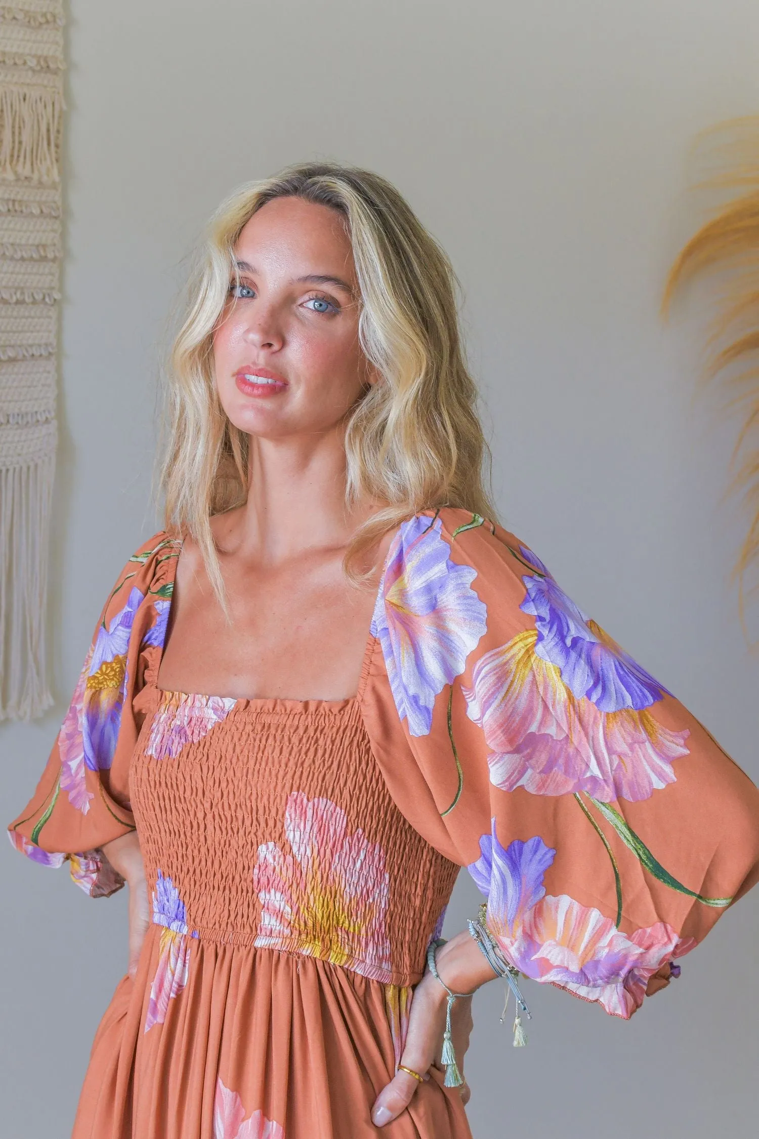 Amara Bloom Print Tulli Midi sold by Lilac and Mila product image thumbnail 2