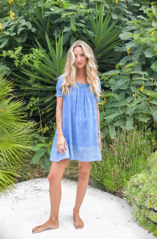 Azure Sky Print Zayli Mini Dress sold by Lilac and Mila