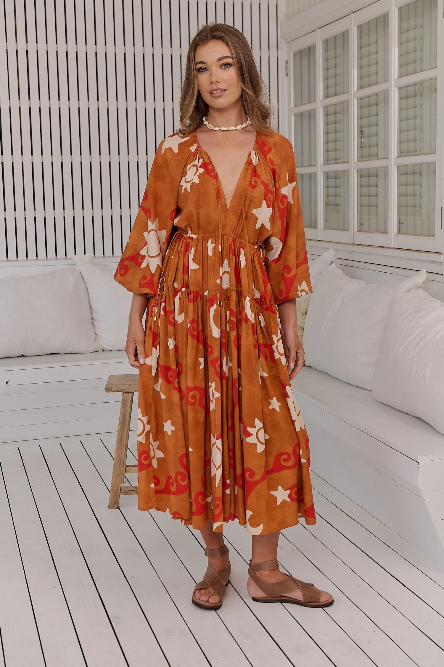 Sina Print Wilde Midi Dress sold by Lilac and Mila product image thumbnail 2