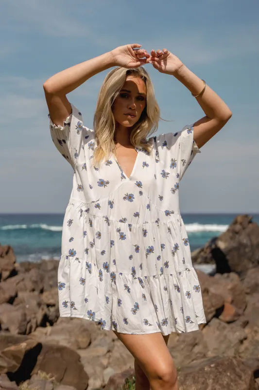 Juneberry Print Petal Mini Dress sold by Lilac and Mila