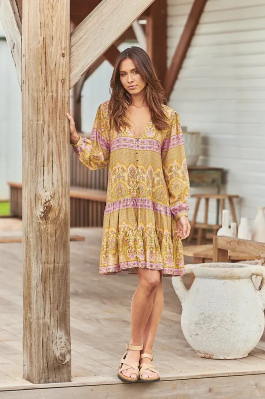 Caramel Odessa Print Payson Dress sold by Lilac and Mila
