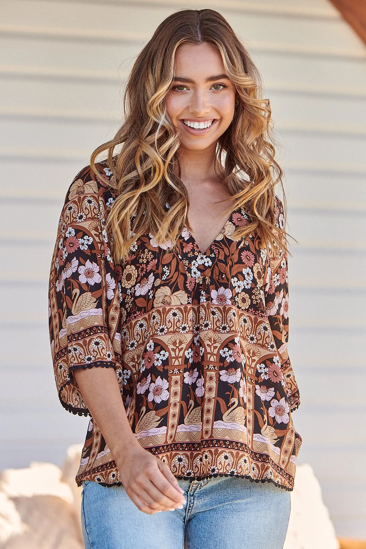 Hennie Print Gabriella Top sold by Lilac and Mila product image thumbnail 5