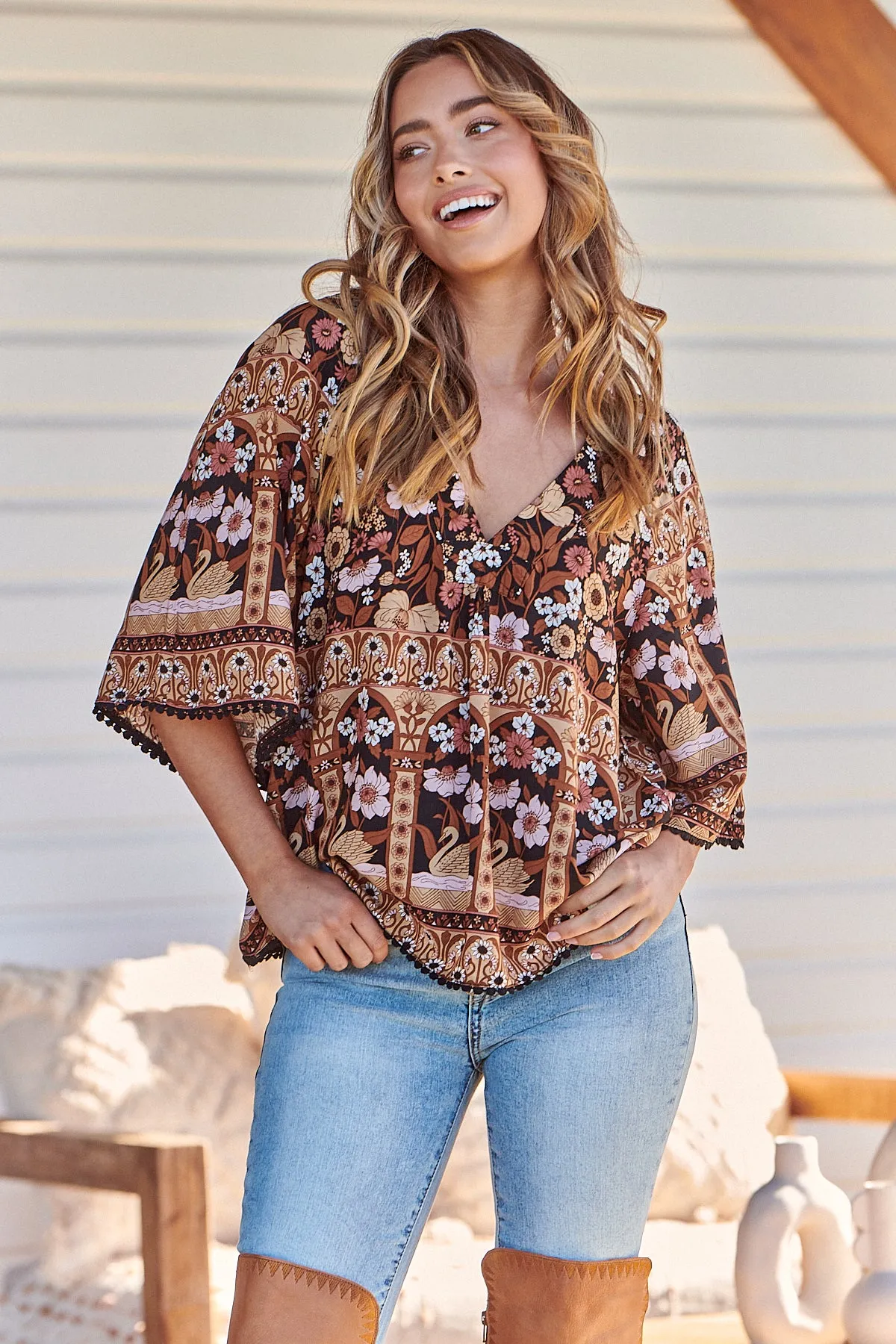 Hennie Print Gabriella Top sold by Lilac and Mila product image thumbnail 3