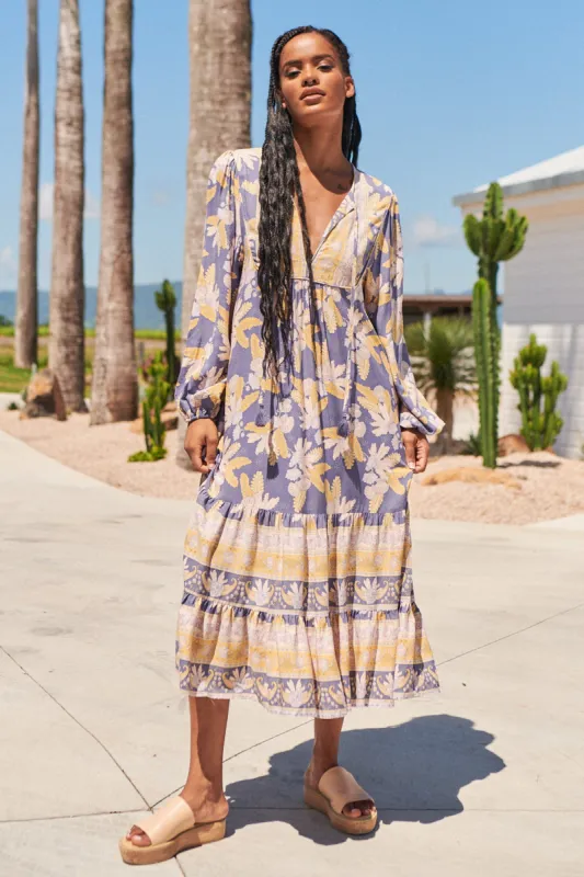 Ray Print Liliana Midi Dress sold by Lilac and Mila