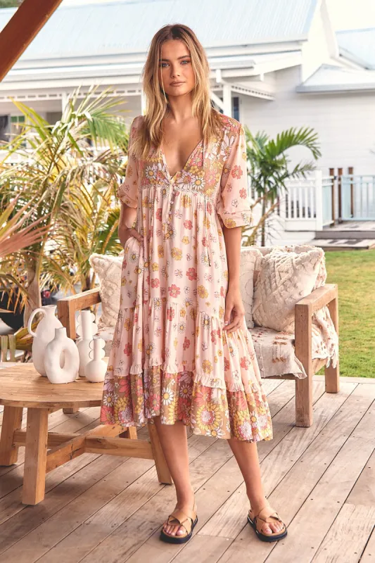 Daisies Print Monday Midi Dress sold by Lilac and Mila