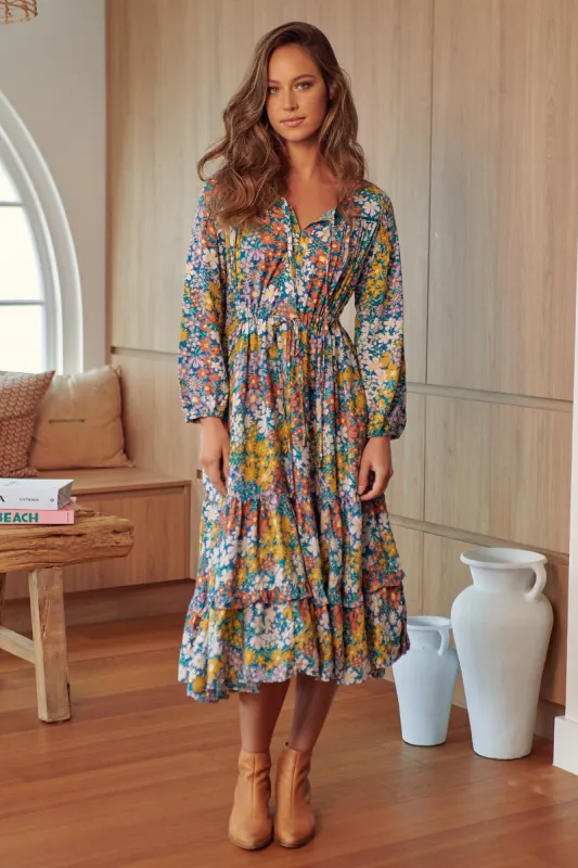 Daizee Print Olly Midi Dress sold by Lilac and Mila
