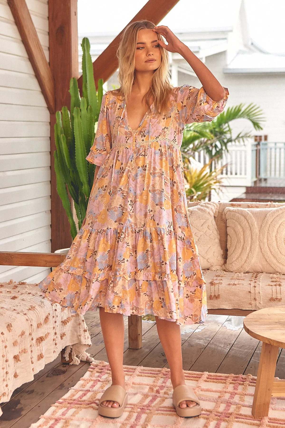 Emmy Print Monday Midi Dress sold by Lilac and Mila product image thumbnail 2