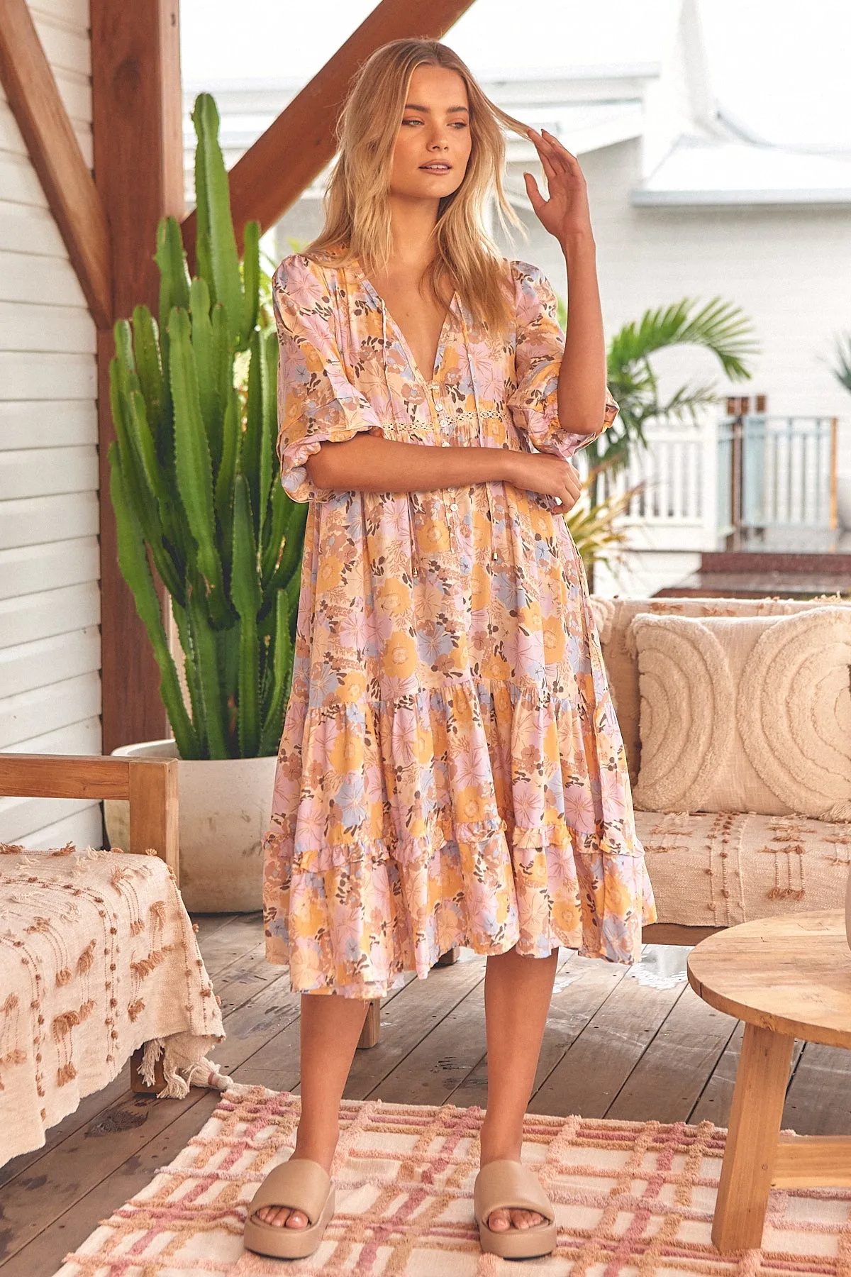 Emmy Print Monday Midi Dress sold by Lilac and Mila product image thumbnail 3