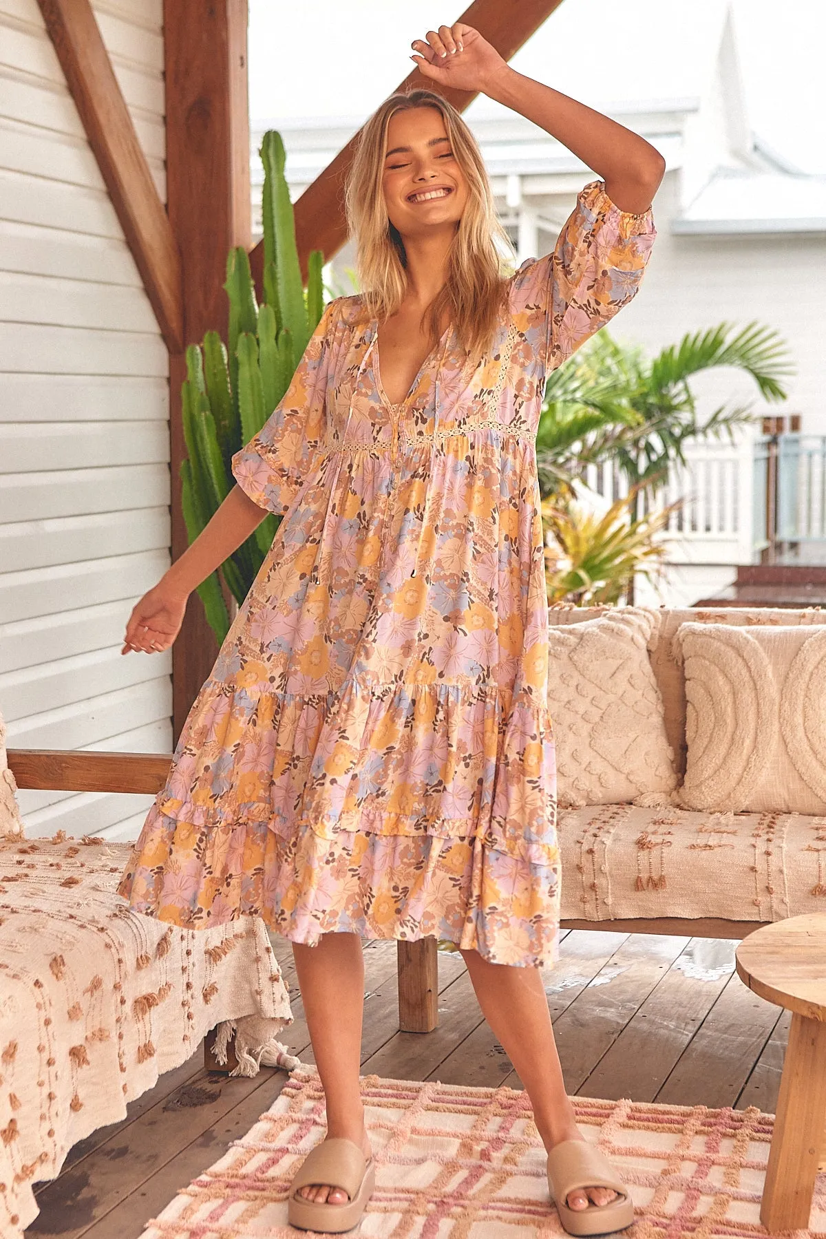 Emmy Print Monday Midi Dress sold by Lilac and Mila product image thumbnail 5