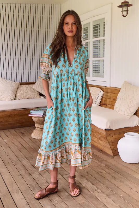 Aquarius Print Kora Midi sold by Lilac and Mila