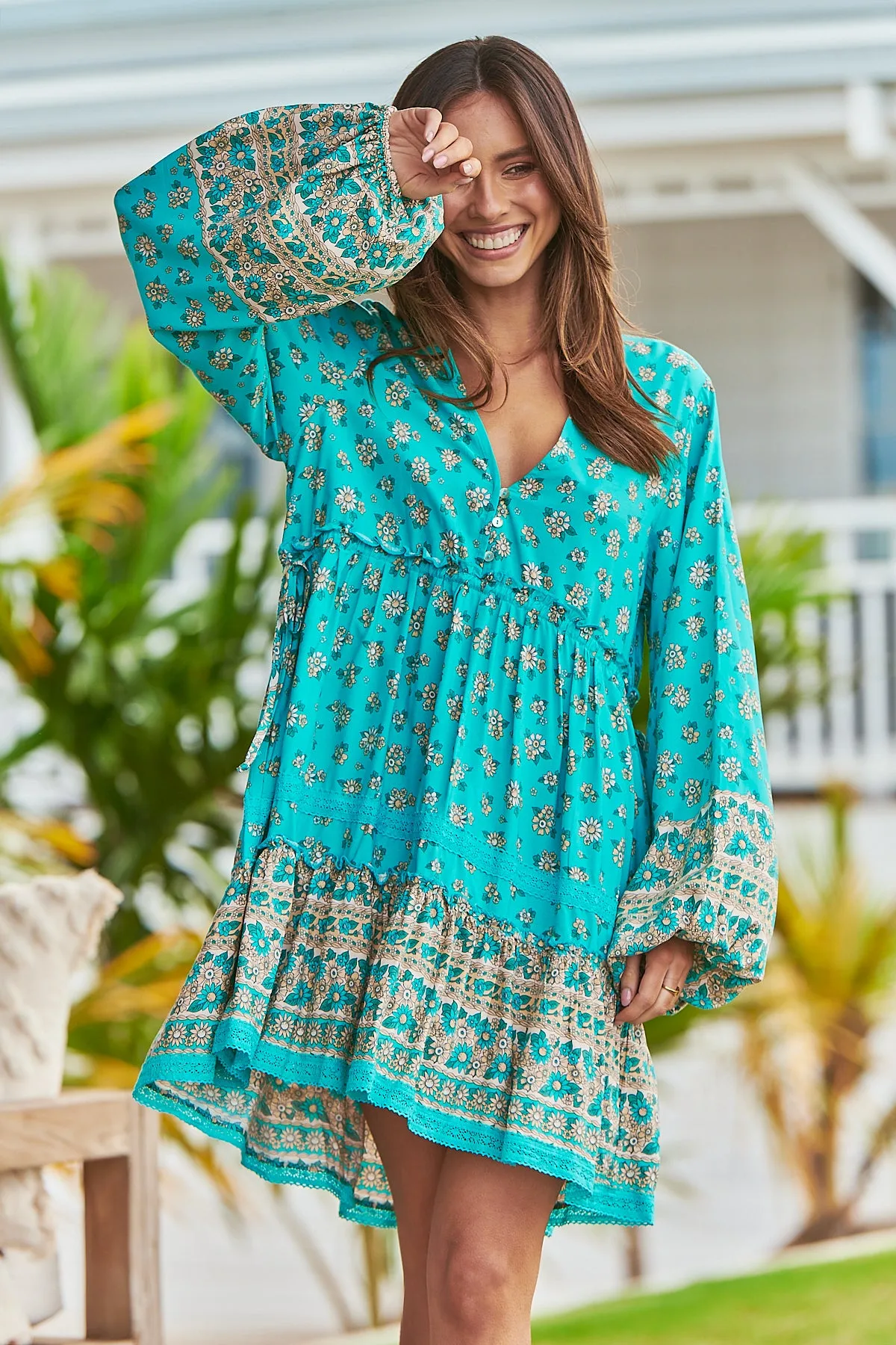 Maui Print Avery Mini Dress sold by Lilac and Mila product image thumbnail 3