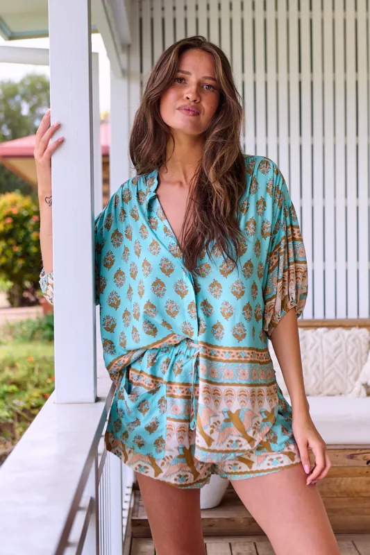 Aquarius Print Gypsea Blouse sold by Lilac and Mila