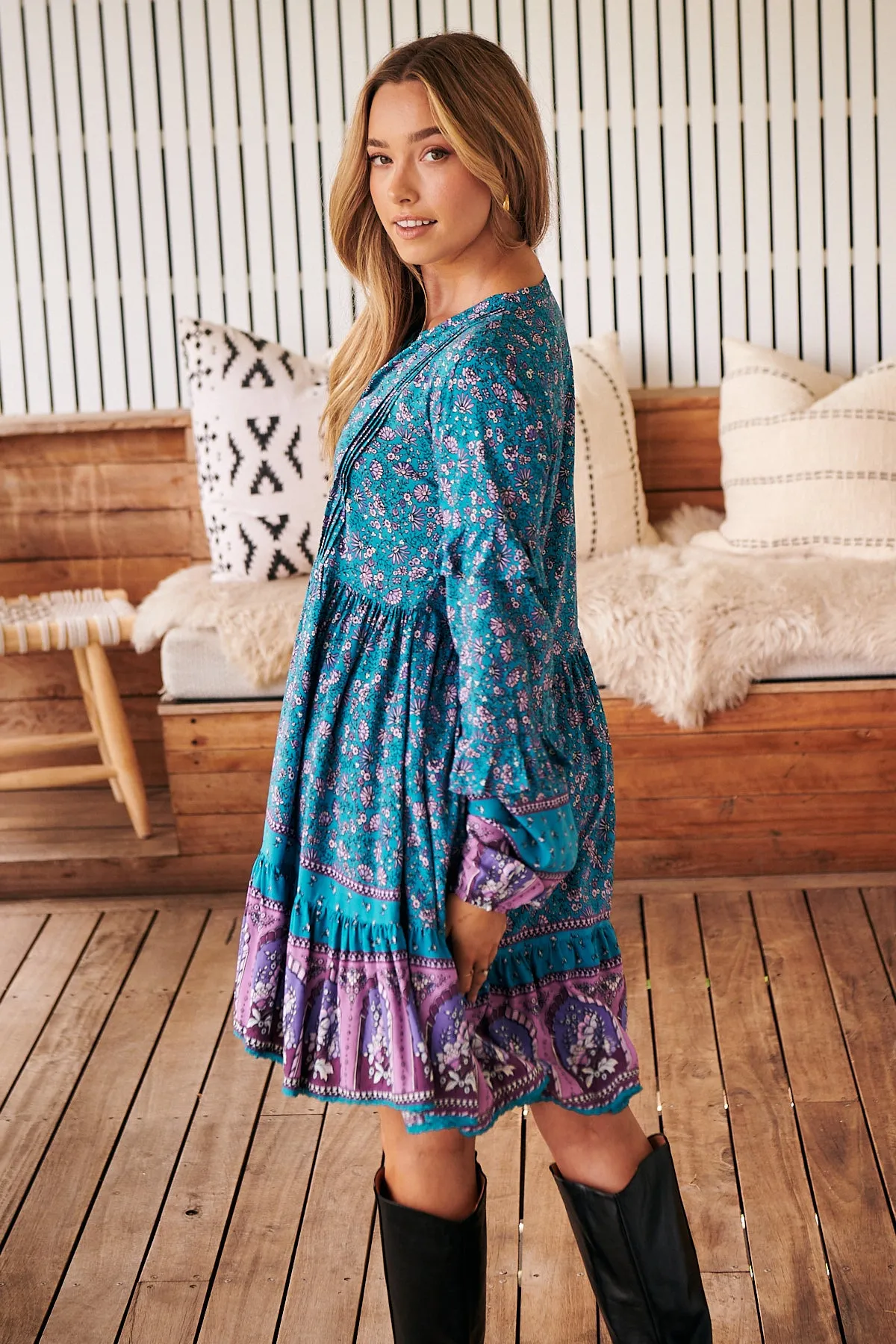 Lottie Print Fey Mini Dress sold by Lilac and Mila product image thumbnail 3