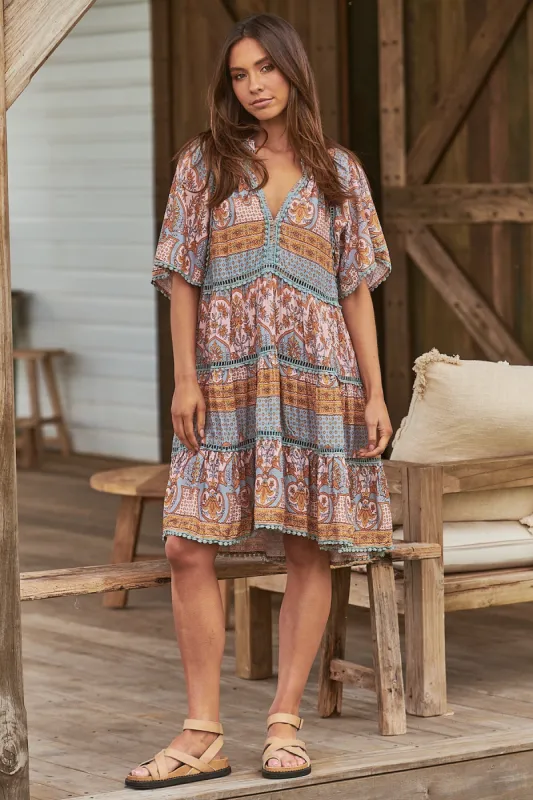 Odessa Print Coco Mini Dress sold by Lilac and Mila