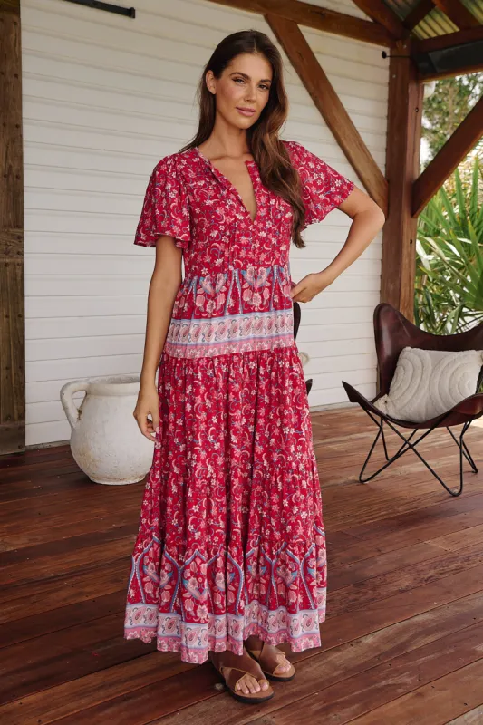 Ruby Rouge Print Olli Maxi Dress sold by Lilac and Mila