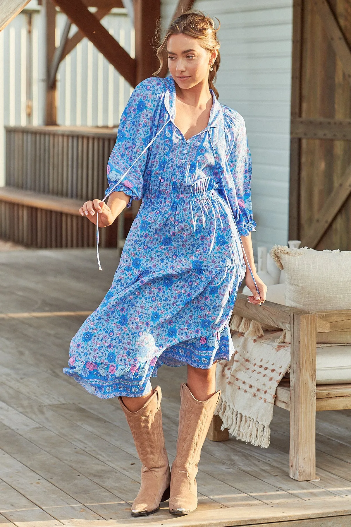 Kai Print Jasmine Midi Dress sold by Lilac and Mila product image thumbnail 5