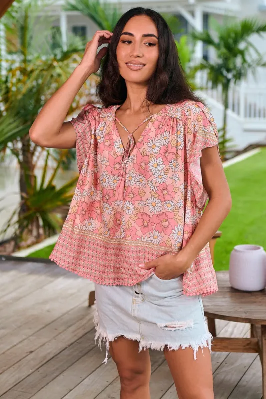 Juliets Garden Print Fisico Top sold by Lilac and Mila