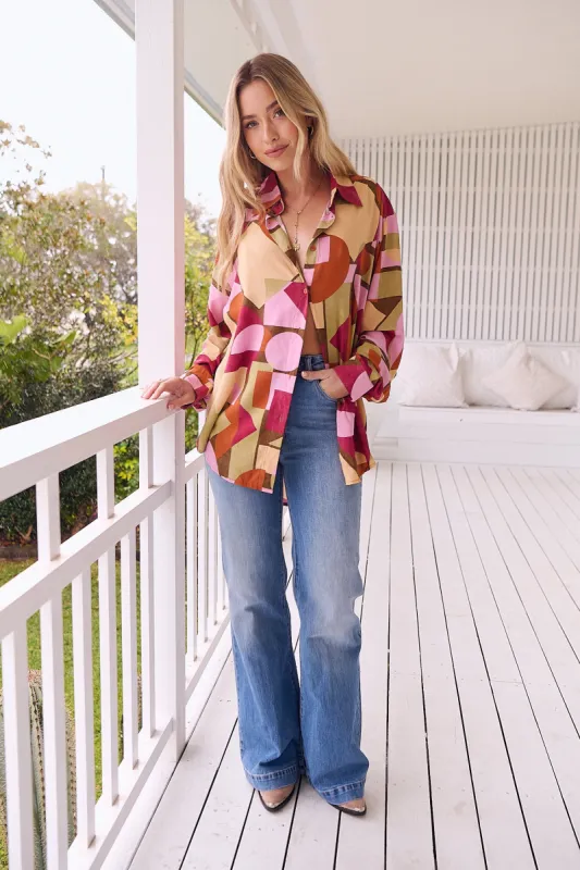 Freya Print Stevie Shirt sold by Lilac and Mila