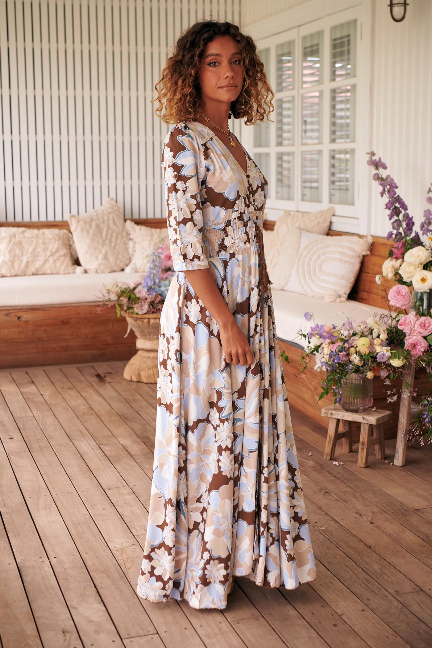 Calypso Blue Print Indiana Maxi sold by Lilac and Mila product image thumbnail 3