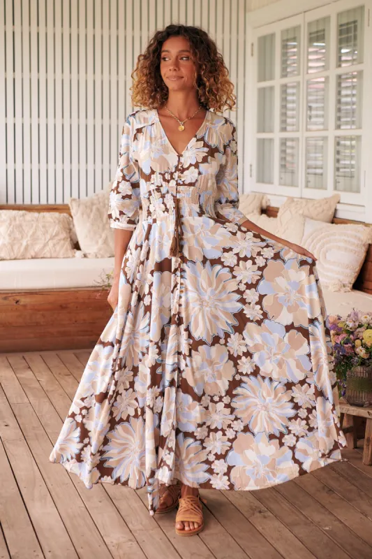 Calypso Blue Print Indiana Maxi sold by Lilac and Mila
