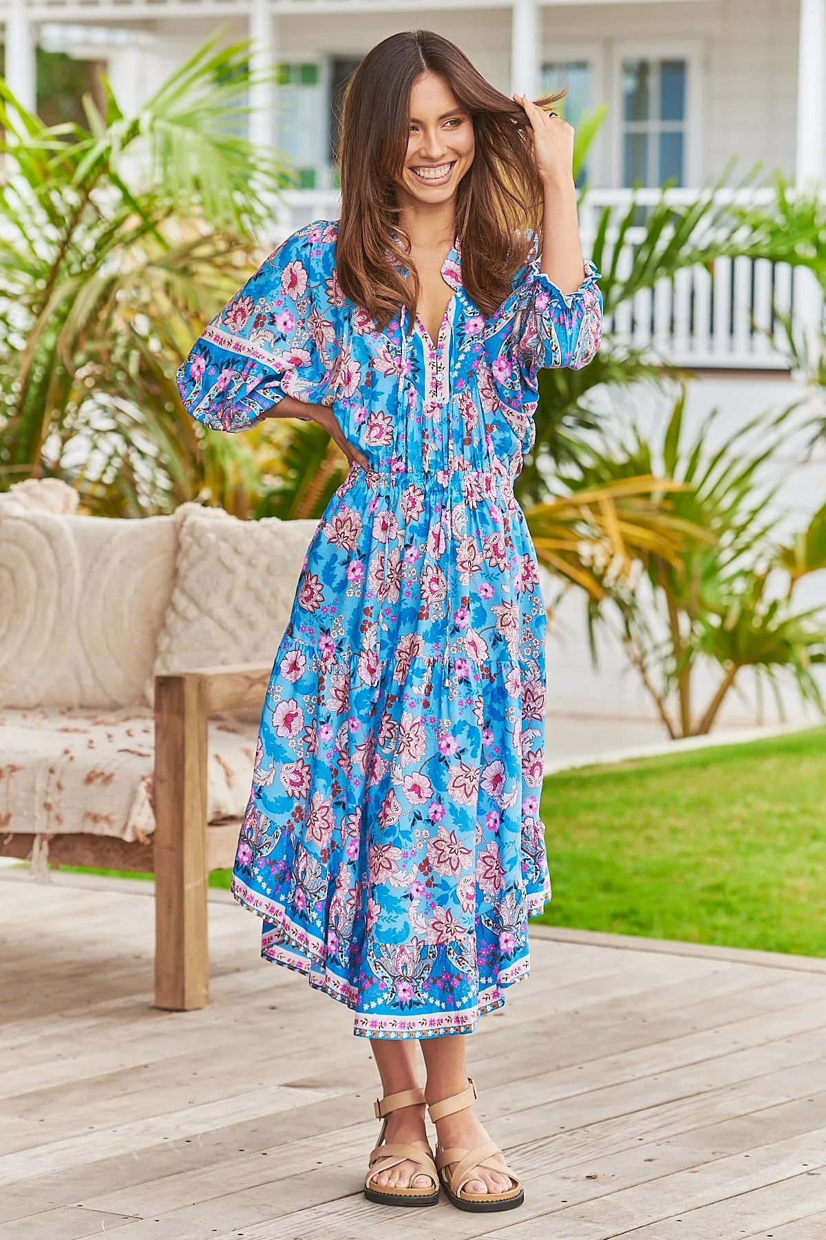 Keilani Print Jasmine Midi Dress sold by Lilac and Mila