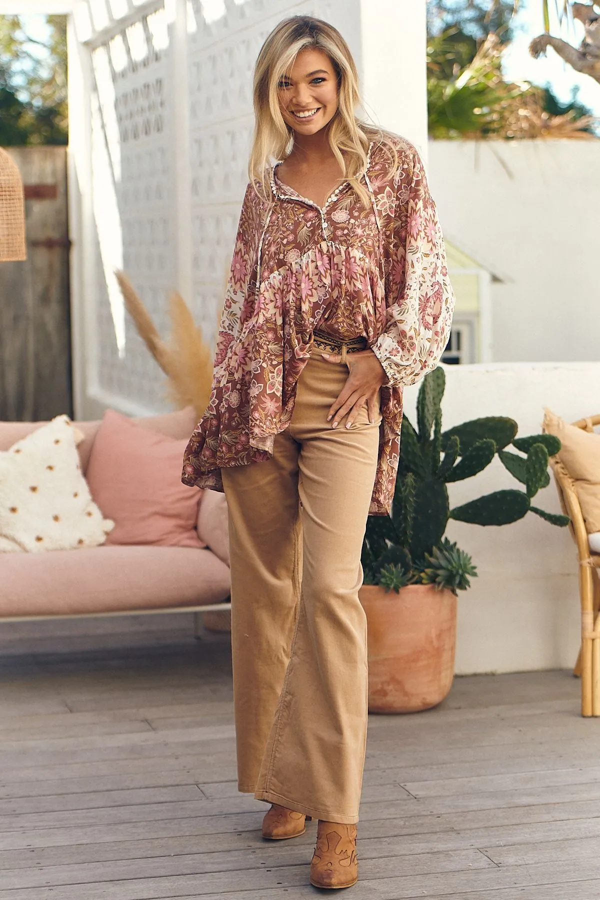 Flower Fields Print Chloe Top sold by Lilac and Mila product image thumbnail 5