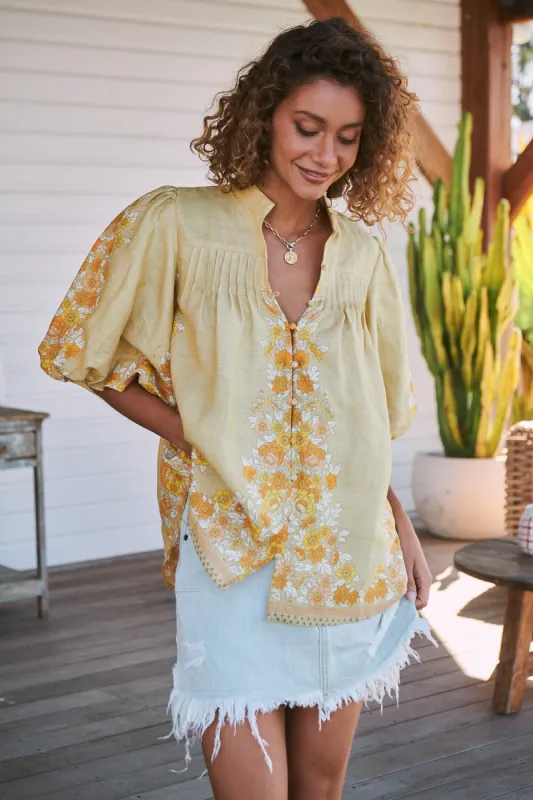 Daylilies Print Birdie Blouse sold by Lilac and Mila