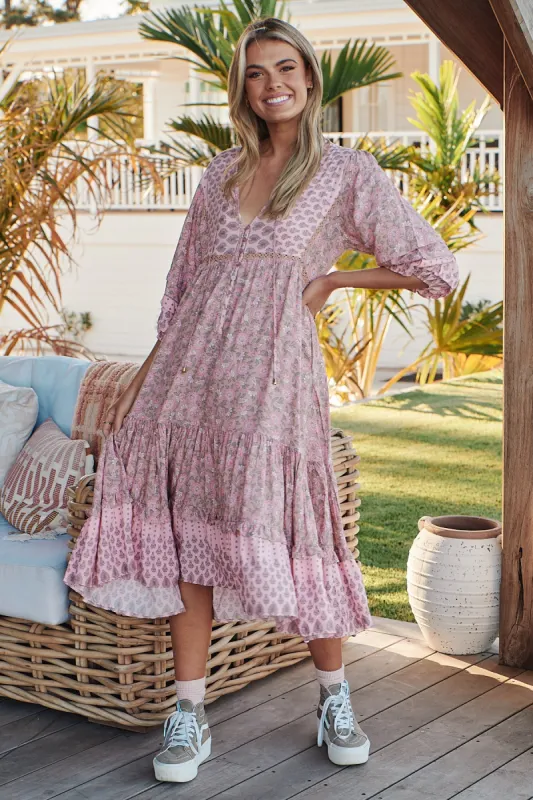 Rosabella Print Monday Midi Dress sold by Lilac and Mila