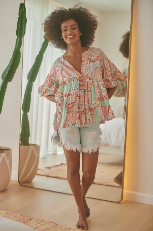 Dusty Print Adia Top sold by Lilac and Mila