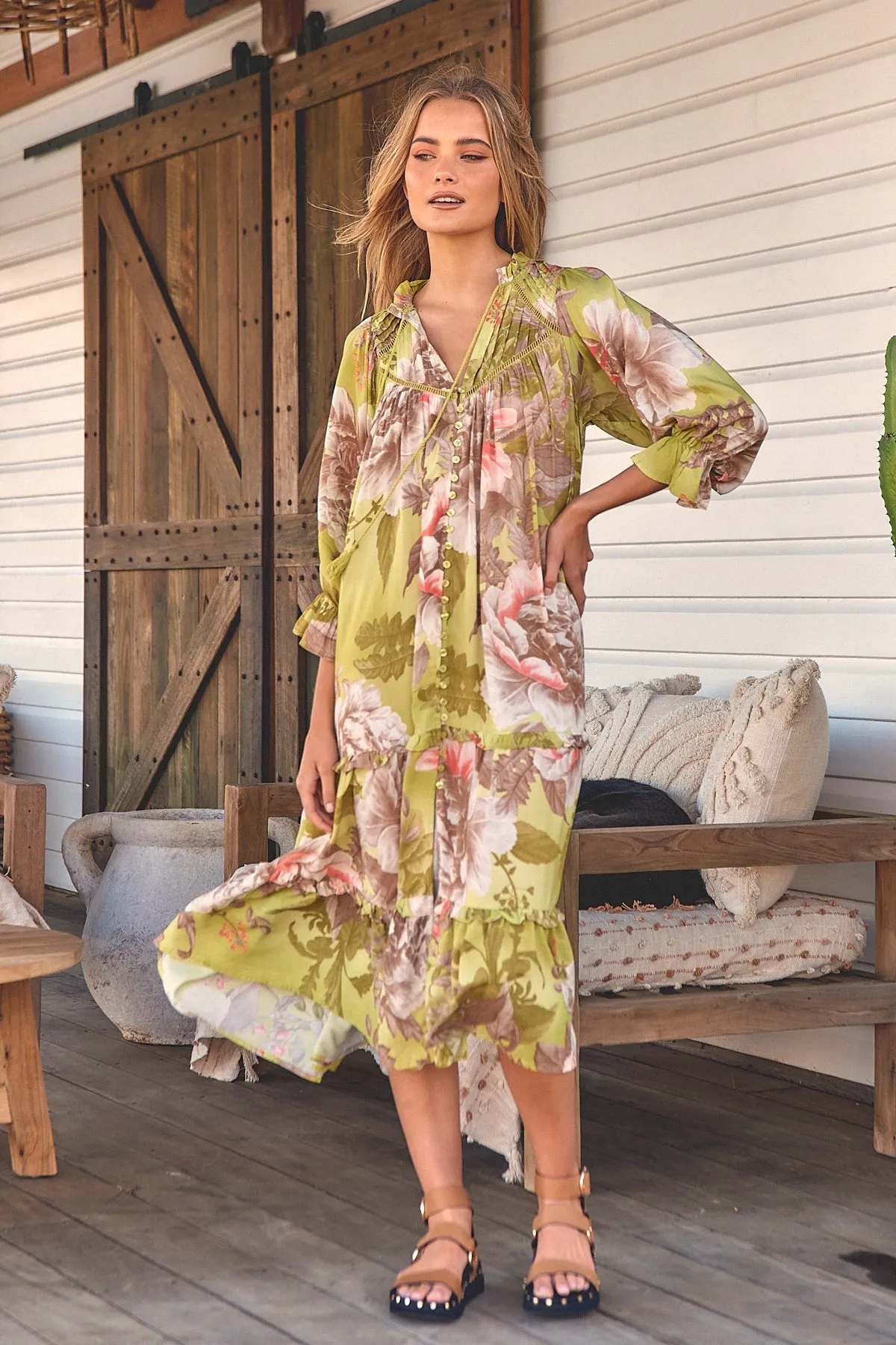 Mistletoe Print Briana Dress sold by Lilac and Mila product image thumbnail 2