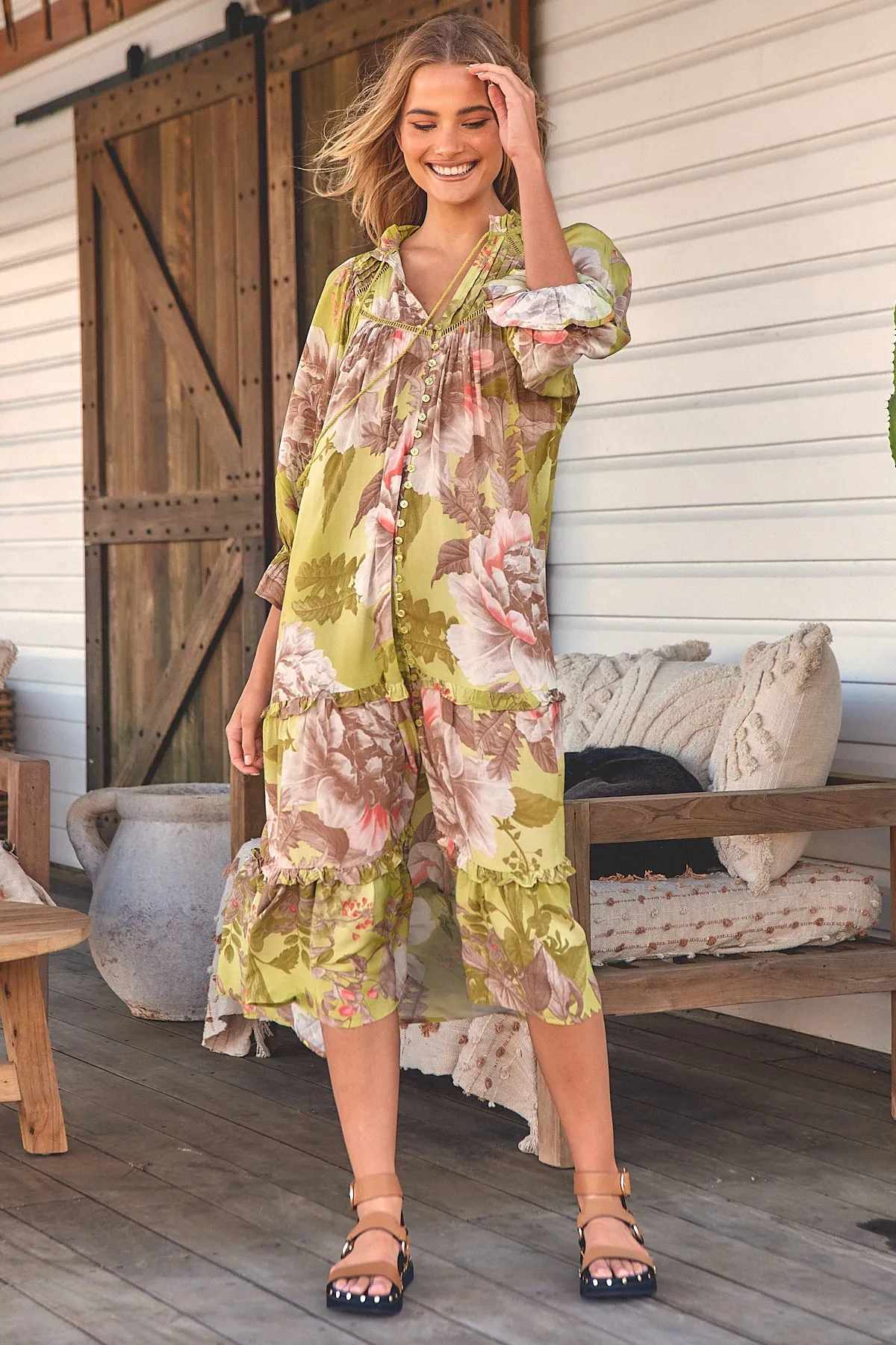 Mistletoe Print Briana Dress sold by Lilac and Mila product image thumbnail 3