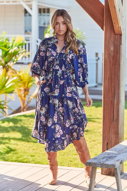 Piana Print Jasmine Midi Dress sold by Lilac and Mila