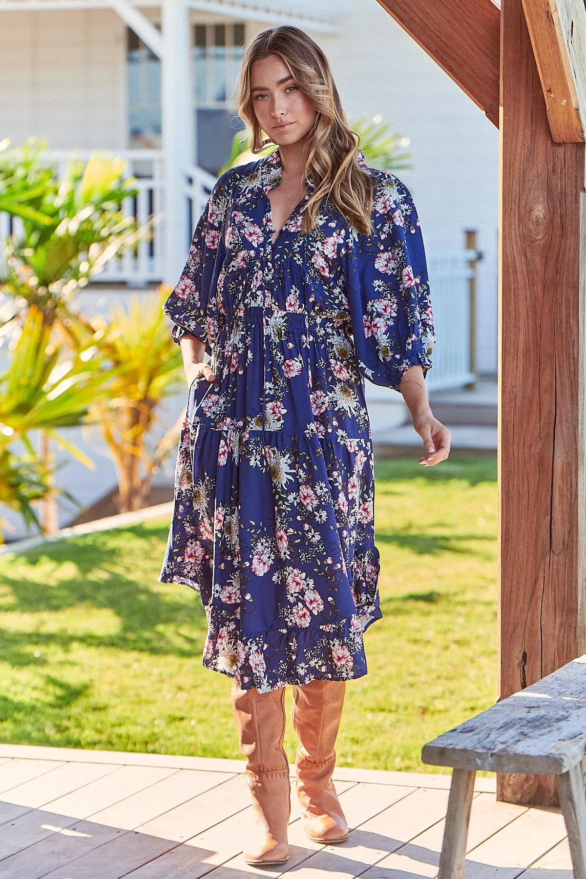 Piana Print Jasmine Midi Dress sold by Lilac and Mila product image thumbnail 3