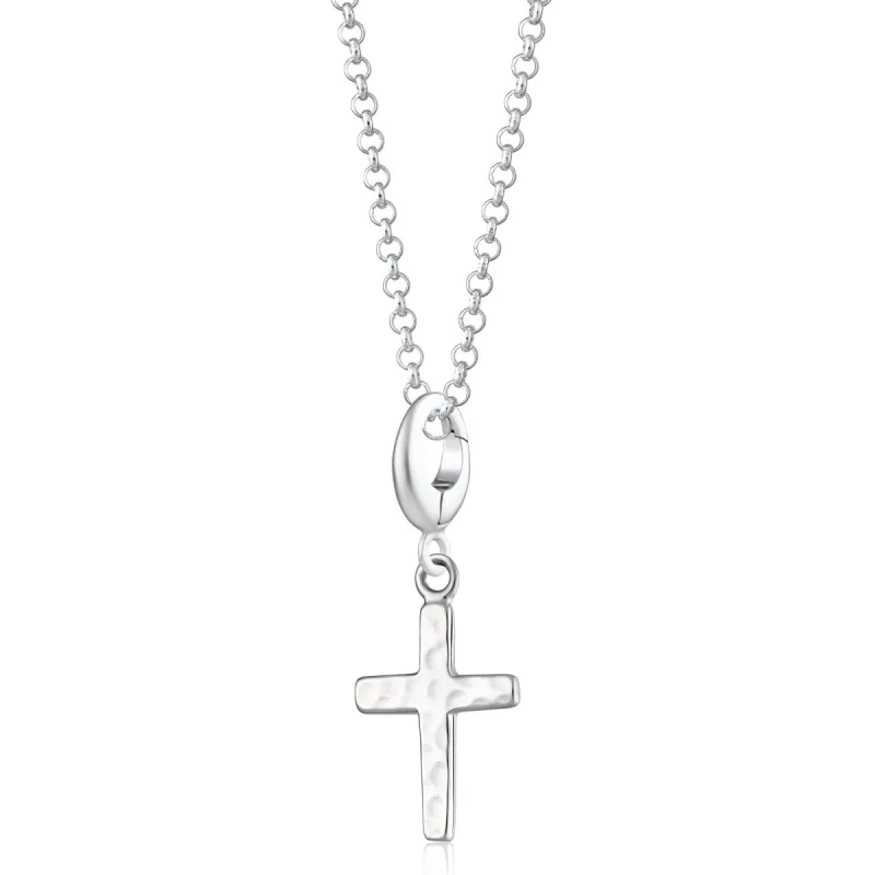 Silver Cross Charm Necklace sold by Lily Charmed