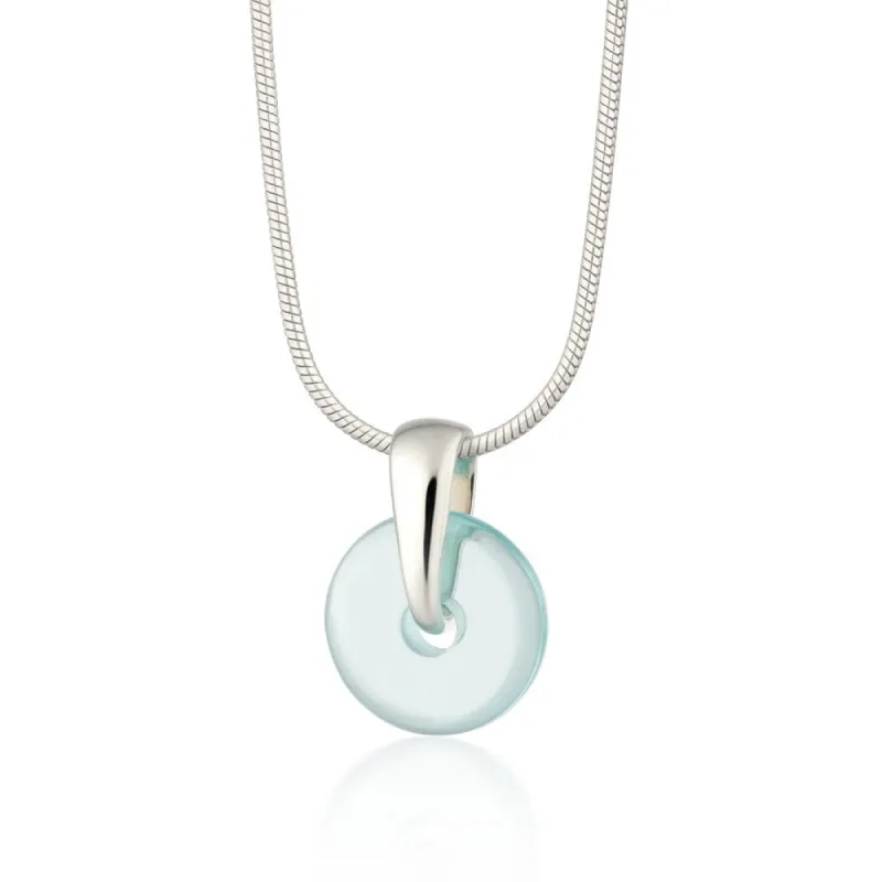 Silver Turquoise Spinning Disc Necklace sold by Lily Charmed