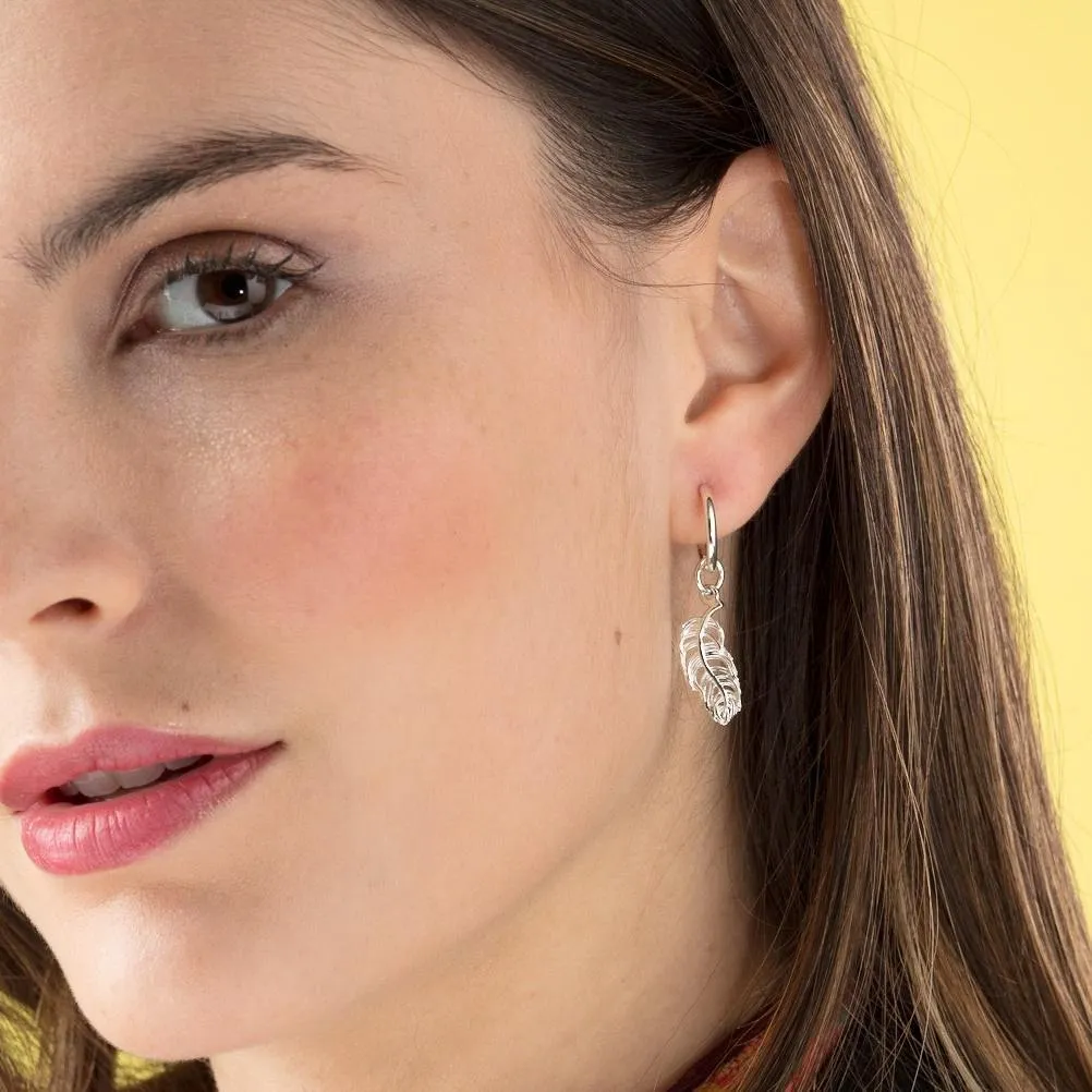 Silver Charm Hoop Earrings sold by Lily Charmed product image thumbnail 4