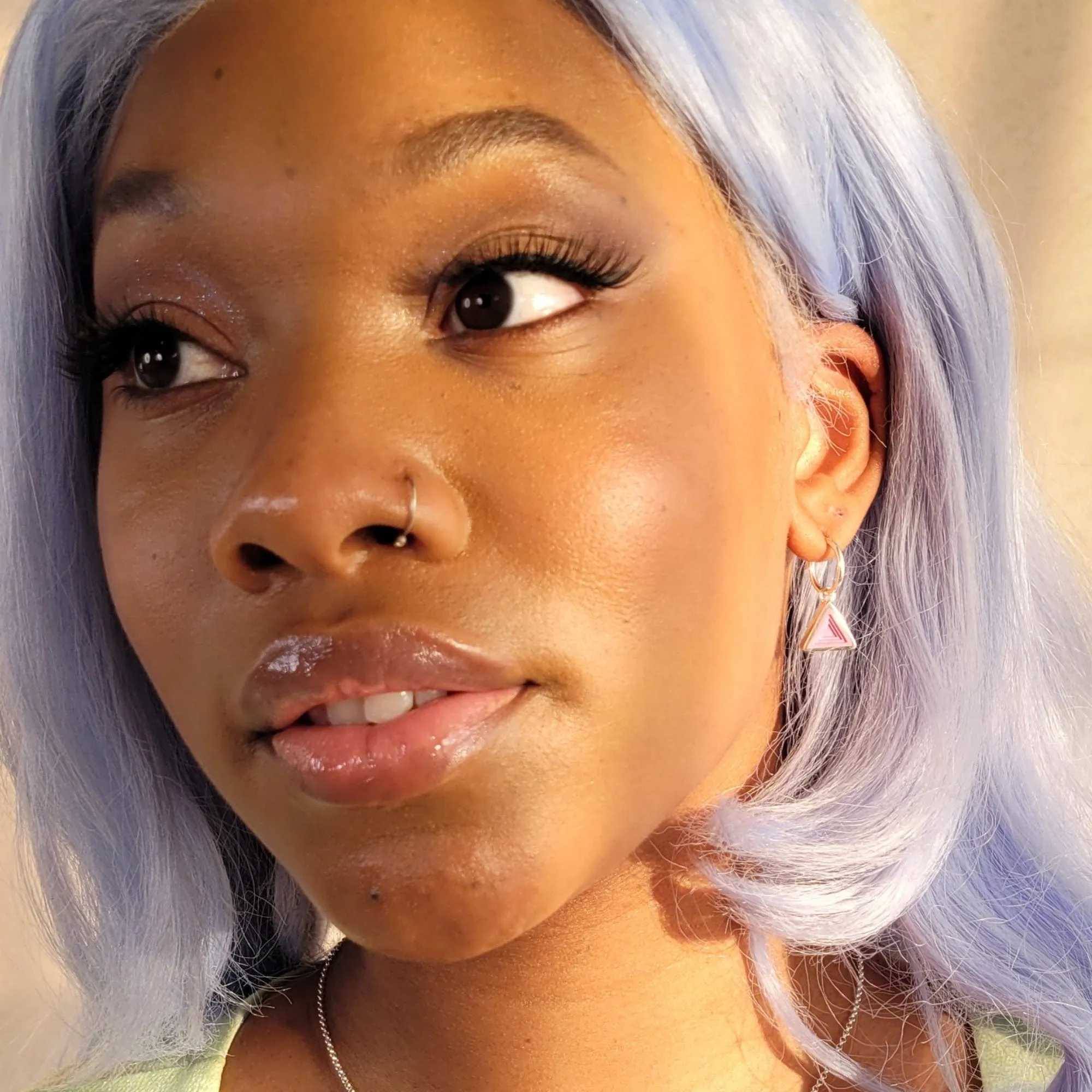 Silver Geometric Purple Triangle Earring Charm sold by Lily Charmed product image thumbnail 2