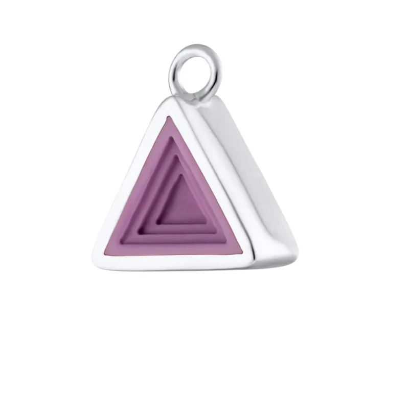 Silver Geometric Purple Triangle Earring Charm sold by Lily Charmed
