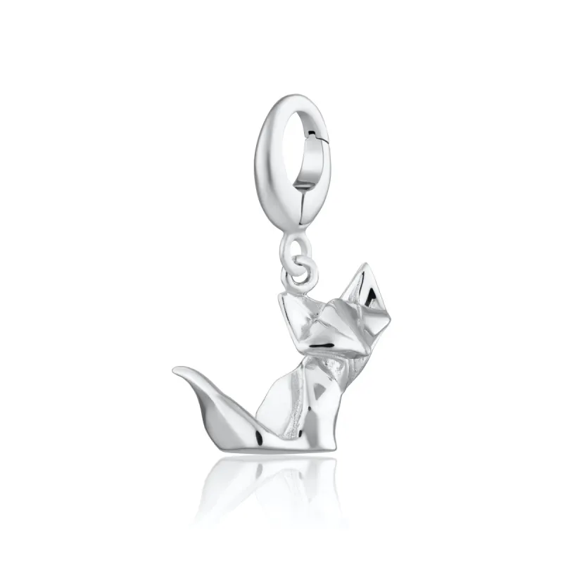 Silver Origami Fox Charm sold by Lily Charmed