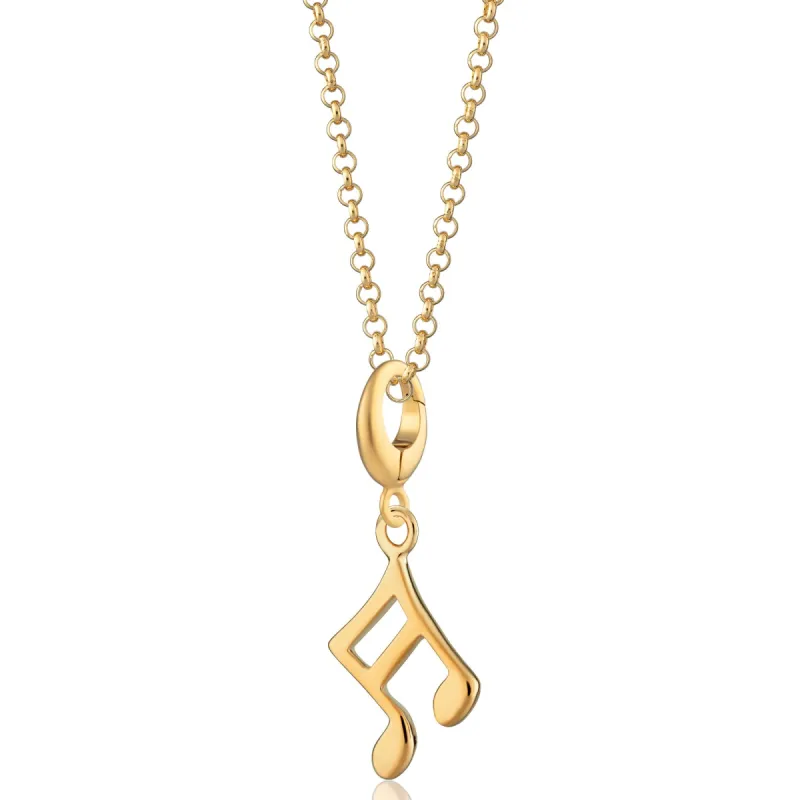 Gold Music Note Charm Necklace sold by Lily Charmed