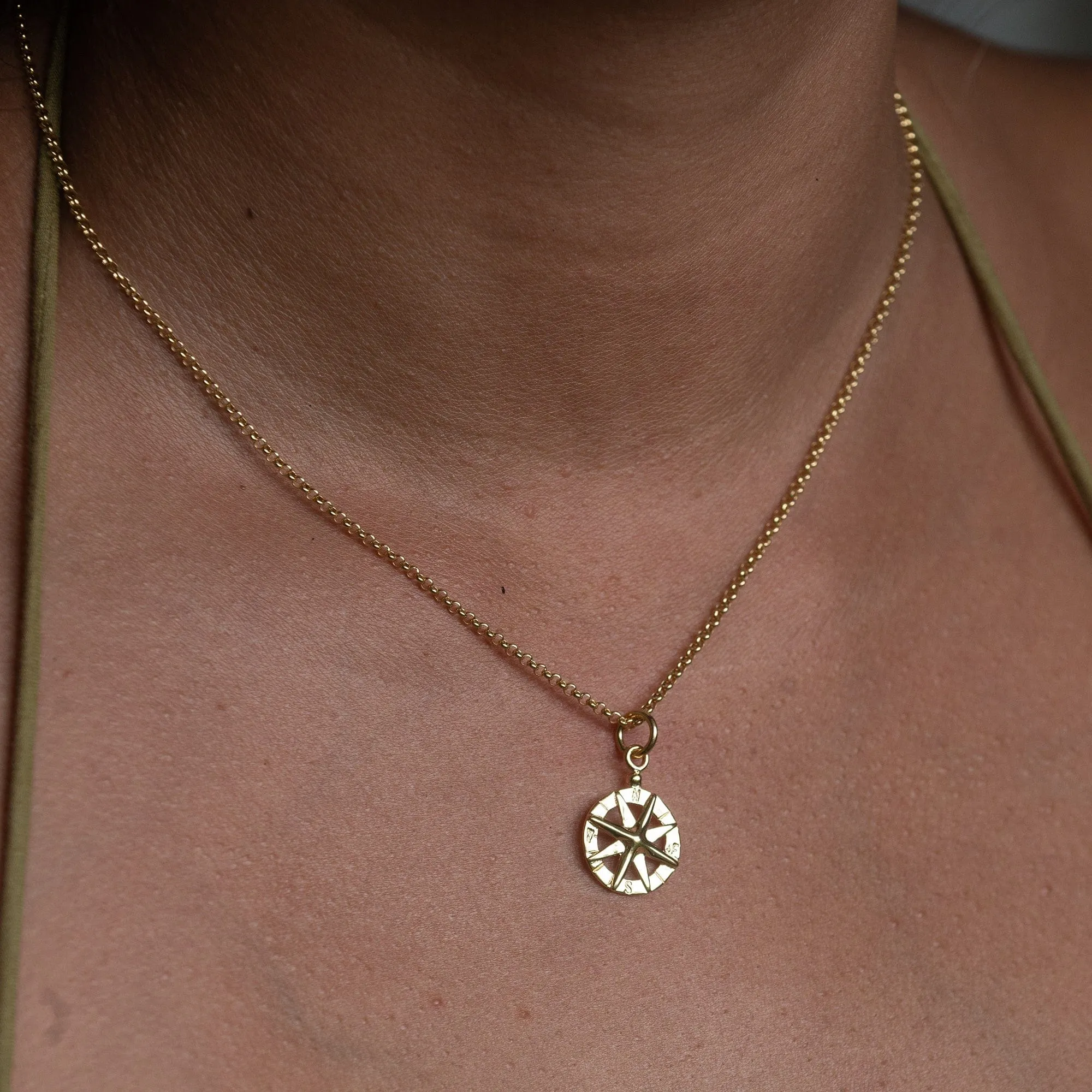 Gold Compass Charm Necklace sold by Lily Charmed product image thumbnail 2