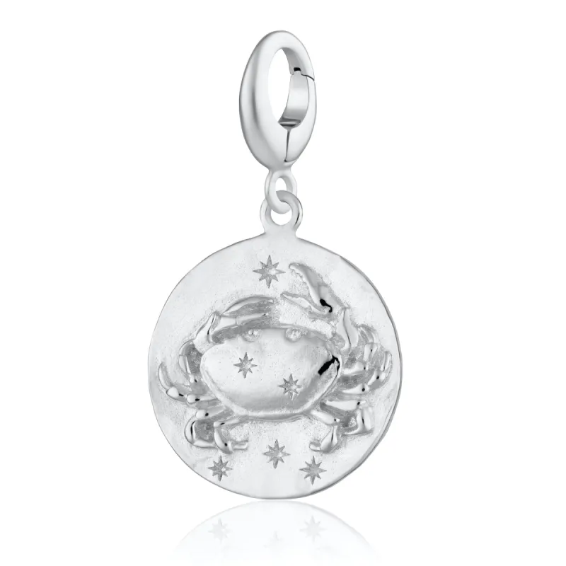 Engraved Silver Cancer Zodiac Charm sold by Lily Charmed