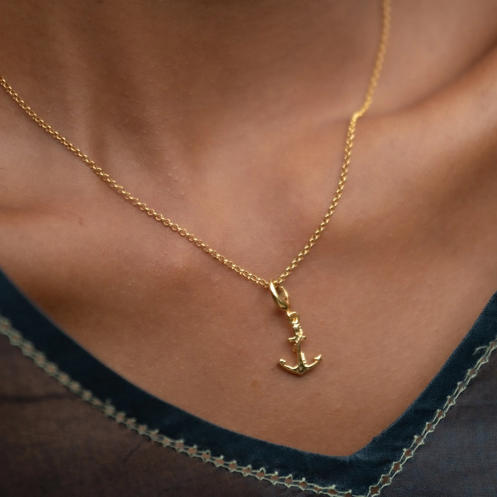 Gold Anchor Charm Necklace sold by Lily Charmed product image thumbnail 2