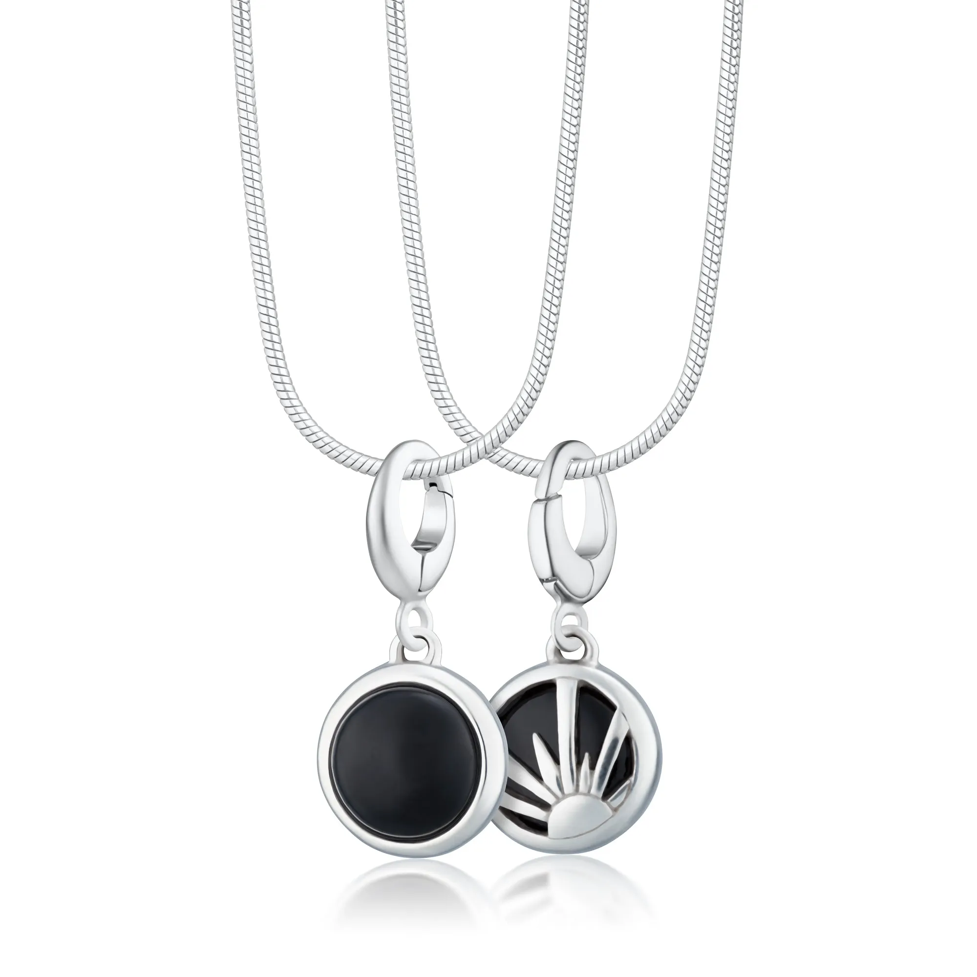 Silver Black Onyx Healing Stone Charm Necklace (Protection) sold by Lily Charmed