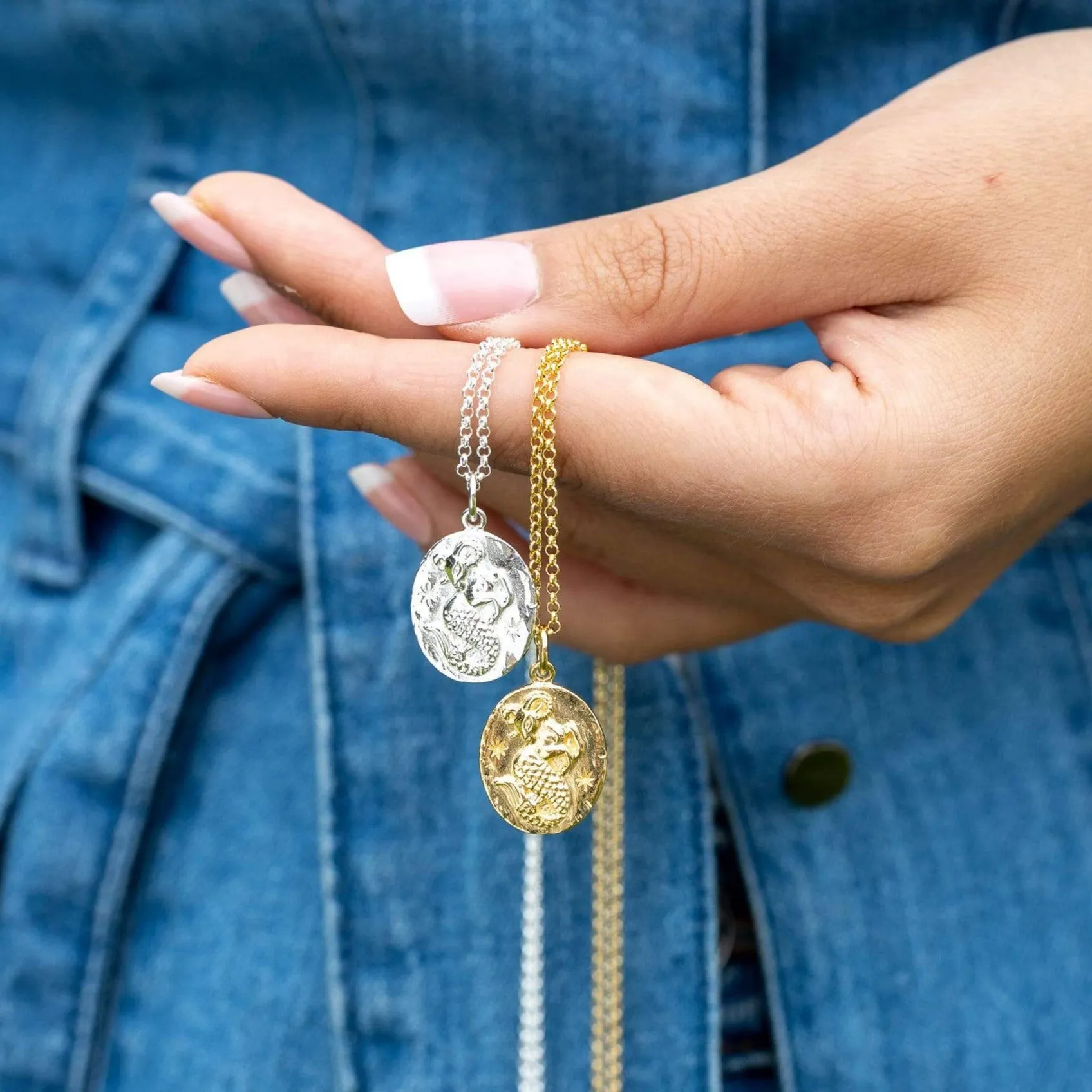 Engraved Gold Capricorn Zodiac Charm Necklace sold by Lily Charmed product image thumbnail 3