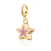Gold Plated Geometric Pink Star Charm sold by Lily Charmed