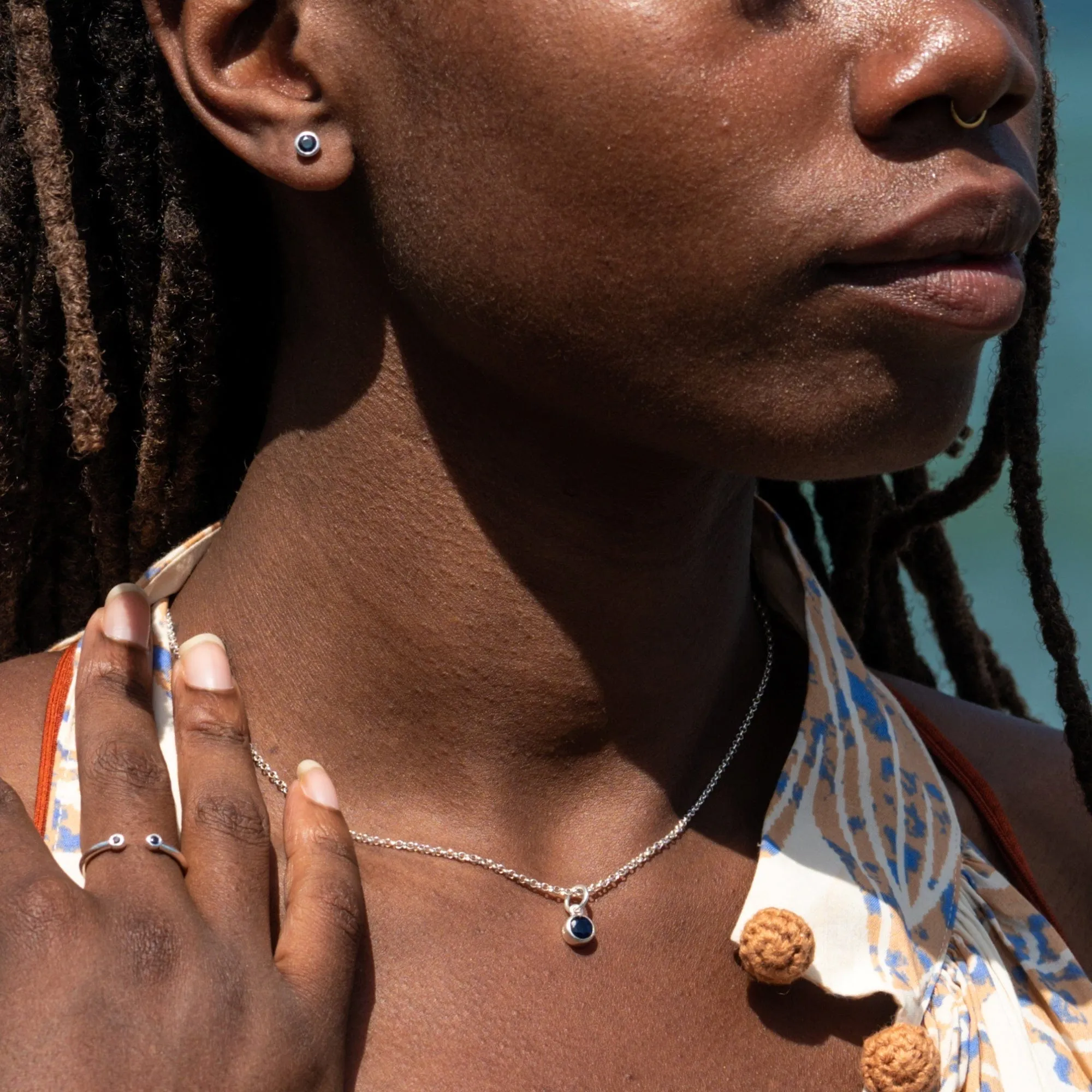 September Birthstone Earrings (Sapphire) sold by Lily Charmed product image thumbnail 4