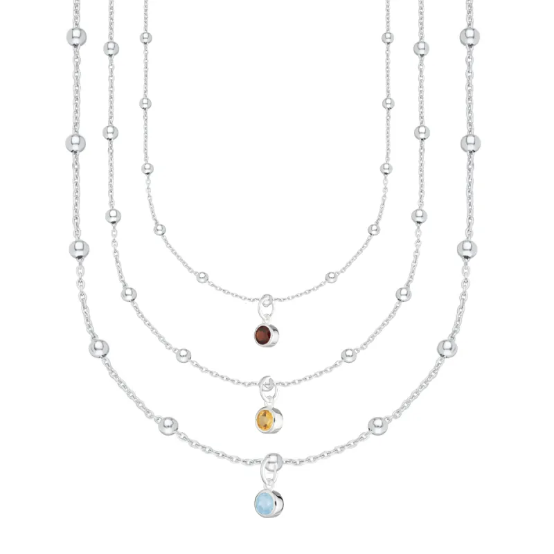 Birthstone Satellite Chain Necklace sold by Lily Charmed